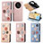 Custodia Portafoglio In Pelle Fiori Cover con Supporto S02D per Huawei Honor X9 5G