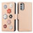 Custodia Portafoglio In Pelle Fiori Cover con Supporto S02D per Motorola Moto E32 Khaki