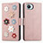 Custodia Portafoglio In Pelle Fiori Cover con Supporto S02D per Realme C30s