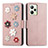 Custodia Portafoglio In Pelle Fiori Cover con Supporto S02D per Realme C35