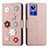 Custodia Portafoglio In Pelle Fiori Cover con Supporto S02D per Realme GT Neo3 5G