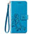 Custodia Portafoglio In Pelle Fiori Cover con Supporto S02D per Samsung Galaxy A20 Blu