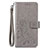 Custodia Portafoglio In Pelle Fiori Cover con Supporto S02D per Samsung Galaxy A20 Grigio