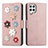 Custodia Portafoglio In Pelle Fiori Cover con Supporto S02D per Samsung Galaxy A22 4G