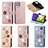 Custodia Portafoglio In Pelle Fiori Cover con Supporto S02D per Samsung Galaxy A22 4G