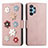 Custodia Portafoglio In Pelle Fiori Cover con Supporto S02D per Samsung Galaxy A32 4G