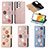 Custodia Portafoglio In Pelle Fiori Cover con Supporto S02D per Samsung Galaxy A33 5G