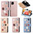 Custodia Portafoglio In Pelle Fiori Cover con Supporto S02D per Samsung Galaxy A42 5G