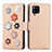 Custodia Portafoglio In Pelle Fiori Cover con Supporto S02D per Samsung Galaxy A42 5G Khaki