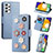 Custodia Portafoglio In Pelle Fiori Cover con Supporto S02D per Samsung Galaxy A52s 5G