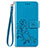 Custodia Portafoglio In Pelle Fiori Cover con Supporto S02D per Samsung Galaxy M10S Blu