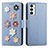 Custodia Portafoglio In Pelle Fiori Cover con Supporto S02D per Samsung Galaxy M23 5G