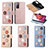 Custodia Portafoglio In Pelle Fiori Cover con Supporto S02D per Samsung Galaxy S20 FE 4G