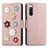 Custodia Portafoglio In Pelle Fiori Cover con Supporto S02D per Sony Xperia 10 IV SO-52C