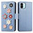 Custodia Portafoglio In Pelle Fiori Cover con Supporto S02D per Xiaomi Poco C51