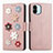 Custodia Portafoglio In Pelle Fiori Cover con Supporto S02D per Xiaomi Poco C51