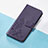 Custodia Portafoglio In Pelle Fiori Cover con Supporto S03D per Google Pixel 4a Viola