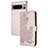 Custodia Portafoglio In Pelle Fiori Cover con Supporto Y01X per Google Pixel 8 5G