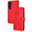 Custodia Portafoglio In Pelle Fiori Cover con Supporto Y01X per Huawei Honor 90 Lite 5G Rosso