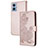 Custodia Portafoglio In Pelle Fiori Cover con Supporto Y01X per Motorola Moto E22