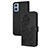 Custodia Portafoglio In Pelle Fiori Cover con Supporto Y01X per Motorola Moto E22 Nero