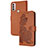 Custodia Portafoglio In Pelle Fiori Cover con Supporto Y01X per Motorola Moto E40 Marrone