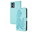 Custodia Portafoglio In Pelle Fiori Cover con Supporto Y01X per Motorola Moto G 5G (2023) Azzurro