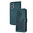 Custodia Portafoglio In Pelle Fiori Cover con Supporto Y01X per Motorola Moto G 5G (2023) Verde