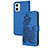 Custodia Portafoglio In Pelle Fiori Cover con Supporto Y01X per Motorola Moto G73 5G Blu