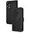 Custodia Portafoglio In Pelle Fiori Cover con Supporto Y01X per Oppo A18 Nero