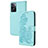 Custodia Portafoglio In Pelle Fiori Cover con Supporto Y01X per Oppo A77 4G Azzurro