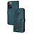 Custodia Portafoglio In Pelle Fiori Cover con Supporto Y01X per Oppo A77s Verde