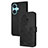 Custodia Portafoglio In Pelle Fiori Cover con Supporto Y01X per Oppo K11 5G Nero