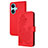 Custodia Portafoglio In Pelle Fiori Cover con Supporto Y01X per Oppo K11 5G Rosso