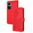 Custodia Portafoglio In Pelle Fiori Cover con Supporto Y01X per Oppo Reno10 Pro 5G Rosso