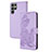 Custodia Portafoglio In Pelle Fiori Cover con Supporto Y01X per Samsung Galaxy S22 Ultra 5G Viola