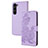 Custodia Portafoglio In Pelle Fiori Cover con Supporto Y01X per Samsung Galaxy S23 5G Viola