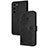 Custodia Portafoglio In Pelle Fiori Cover con Supporto Y01X per Samsung Galaxy S24 Plus 5G Nero