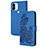 Custodia Portafoglio In Pelle Fiori Cover con Supporto Y01X per Xiaomi Redmi A1 Plus Blu