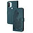 Custodia Portafoglio In Pelle Fiori Cover con Supporto Y01X per Xiaomi Redmi A1 Plus Verde