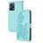 Custodia Portafoglio In Pelle Fiori Cover con Supporto Y01X per Xiaomi Redmi Note 12 5G Azzurro