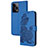 Custodia Portafoglio In Pelle Fiori Cover con Supporto Y01X per Xiaomi Redmi Note 12 Pro 5G Blu