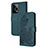 Custodia Portafoglio In Pelle Fiori Cover con Supporto Y01X per Xiaomi Redmi Note 12 Pro 5G Verde