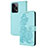 Custodia Portafoglio In Pelle Fiori Cover con Supporto Y01X per Xiaomi Redmi Note 12 Pro+ Plus 5G Azzurro