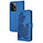 Custodia Portafoglio In Pelle Fiori Cover con Supporto Y01X per Xiaomi Redmi Note 12 Pro+ Plus 5G Blu