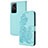 Custodia Portafoglio In Pelle Fiori Cover con Supporto Y01X per Xiaomi Redmi Note 12S Azzurro