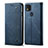 Custodia Portafoglio In stoffa con Supporto B01S per Xiaomi Redmi 9 Activ Blu