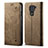 Custodia Portafoglio In stoffa con Supporto B01S per Xiaomi Redmi Note 9 Khaki