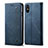 Custodia Portafoglio In stoffa con Supporto H01 per Xiaomi Redmi 9i Blu