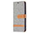 Custodia Portafoglio In stoffa con Supporto per Apple iPhone 15 Grigio